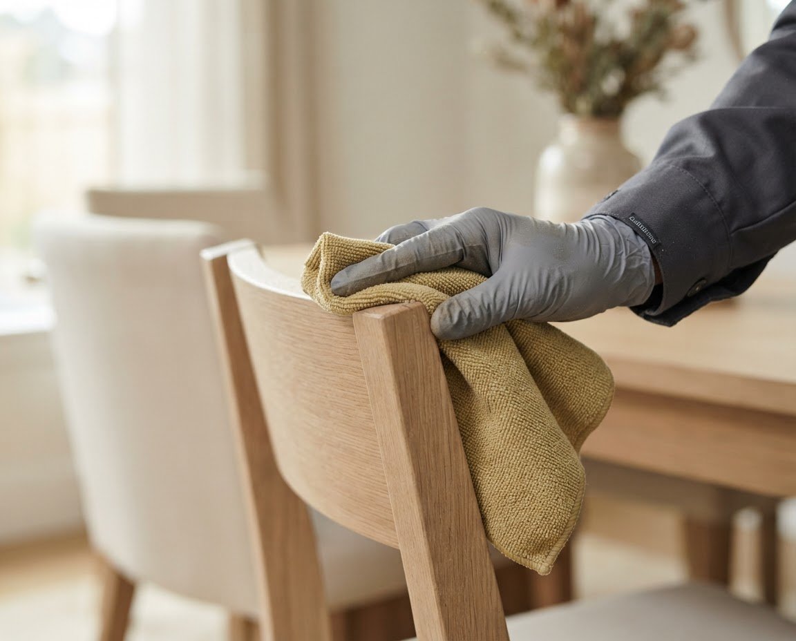 Deep cleaning in a kitchen and hard-to-reach areas