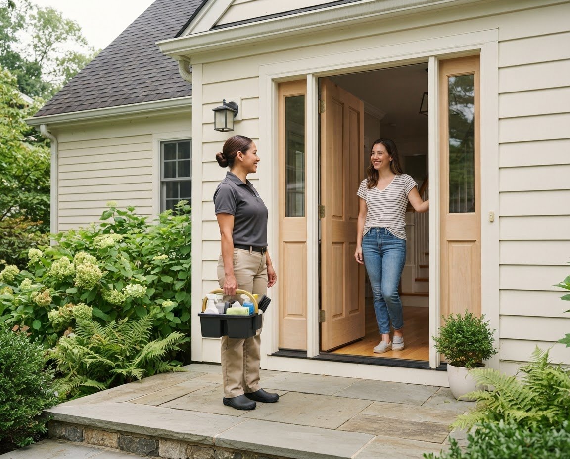 Professional cleaning team serving a home in Monmouth County