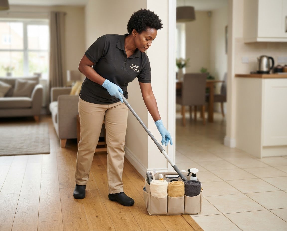 Post-construction cleaning removing dust and debris